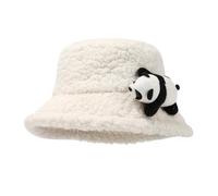 ZEPFJHE Chapeau de pêcheur panda en fourrure pour Halloween, chapeau surdimensionné pour l'hiver pour adultes et enfants