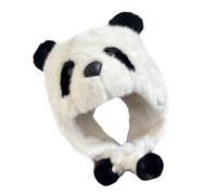 ZEPFJHE Chapeau d'hiver à rabat pour adultes et enfants - Joli panda - Chaud - Coupe-vent - Ushanka - Pour le ski, la randonnée - Unisexe, Oreilles noires Ofhite, Taille unique