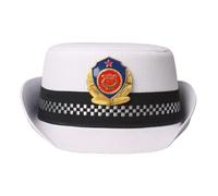 ZEPFJHE Chapeau d'uniforme de sécurité pour femme hôtesse de l'air pour scène, jeu de rôle, étiquette, photographie, organisateur d'événements, blanc, A