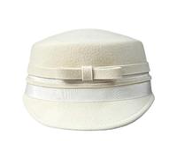ZEPFJHE Chapeau élégant en laine avec ceinture en forme de nœud respirant élégant pour les vacances, le soleil occidental et le panama pour hommes, Blanc laiteux, Taille unique