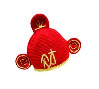 ZEPFJHE Chapeau God of Wealth pour les fêtes de fin d'année, pull tricoté pour les événements familiaux et les amateurs de culture, chapeaux d'événements culturels pour parents et enfants