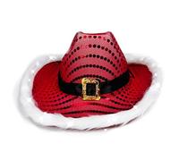ZEPFJHE Chapeaux de Père Noël à paillettes pour cocktails, fêtes de Noël, chapeaux élégants pour comédien, cow-boy, femmes, enfants, hommes, en vrac, fête d'adulte