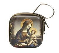 ZEPFJHE Chapelet catholique zippé pour perles de prière, bijoux et bibelots, porte-monnaie, chapelet de voyage, sac de prière