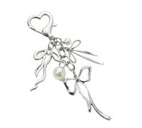 ZEPFJHE Charmes De Porte Esthétique Charmes Bowknot Charm Pendre Sweet Pearls Bows Keychains Hanging Ornement For Womens Accessoires