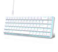 ZEPFJHE Clavier de jeu mécanique ergonomique 68 touches à double injection remplaçable à chaud avec rétro-éclairage des commutateurs à clic