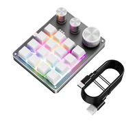 ZEPFJHE Clavier de jeu mécanique USB C 16 avec 3 boutons remplaçables à chaud pour améliorer la productivité du bureau