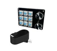 ZEPFJHE Clavier Macro Personnalisable avec Double Bouton 9 Touches/10 Touches/12 Touches/15 Touches Clavier Jeu Mécanique Programmable