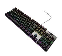 ZEPFJHE Clavier mécanique ergonomique anti-ghosting résistant à l'eau avec interrupteurs bleus et éclairage RVB