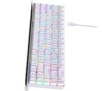 ZEPFJHE Clavier mécanique RVB 68 touches remplaçable à chaud, design ergonomique, 19 modes d'éclairage, câble amovible pour jeu/bureau avec mémoire intégrée pour les paramètres d'éclairage