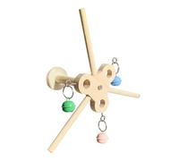 ZEPFJHE Cloches en bois rotatives dynamiques pour perroquets - Moulins à vent interactifs colorés - Favorise l'engagement mental des oiseaux - Moulins à vent avec cloches