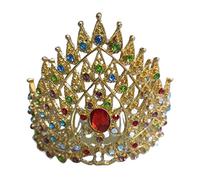 ZEPFJHE Coiffure de danse de couronne thaïlandaise, accessoires de cheveux en or, casque de danse traditionnelle, bijoux de couronne indienne