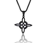 ZEPFJHE Collier à nœud celtique avec pendentif amulette de nœud de sorcière, chaîne de clavicule, symbole de bonne chance, protections, collier ras du cou pour femmes, pendentif de sorcellerie