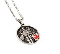 ZEPFJHE Collier amulette tendance pour homme Symbole religieux Texture en acier inoxydable pour homme Style vintage Punk Bijoux tendance, string of pearls, Comme décrit, Comme décrit.