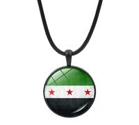 ZEPFJHE Collier avec drapeaux syriens vibrants, bijoux exquis avec drapeaux syriens symbolisant les patrimoines pour les collectionneurs, bijoux commémoratifs, taille unique, Comme décrit, Comme