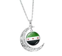 ZEPFJHE Collier avec drapeaux syriens vibrants, bijoux exquis avec drapeaux syriens symbolisant les patrimoines pour les collectionneurs, bijoux commémoratifs, taille unique, Comme décrit, Comme