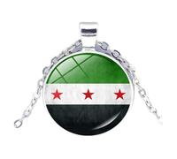 ZEPFJHE Collier avec drapeaux syriens vibrants, bijoux exquis avec drapeaux syriens symbolisant les patrimoines pour les collectionneurs, bijoux commémoratifs, taille unique, Comme décrit, Comme