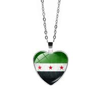 ZEPFJHE Collier avec drapeaux syriens vibrants, bijoux exquis avec drapeaux syriens symbolisant les patrimoines pour les collectionneurs, bijoux commémoratifs, taille unique, Comme décrit, Comme