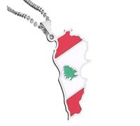 ZEPFJHE Collier avec pendentif carte du Liban avec finition exquise, bijou multifonction couleur doré/acier pour tenues de mode, collier pendentif carte du Liban, taille unique, Comme décrit, Comme
