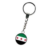 ZEPFJHE Collier avec pendentif drapeau de la Syrie - Tendance - Bijou de cou - Porte-clés pour homme et femme - Pendentif identité culturelle, taille unique, Comme décrit, Comme décrit.