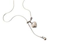 ZEPFJHE Collier avec pendentif en forme de cœur - Simple - Texture en acier inoxydable - Pour festival de musique et défilés de mode