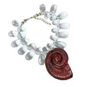 ZEPFJHE Collier conque au design léger avec pendentif en forme de conque, bijoux pour les fêtes de plage, les activités de plein air, cadeau inspiré de la marine, taille unique, Comme décrit, Comme