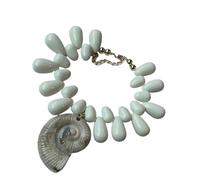 ZEPFJHE Collier conque au design léger avec pendentif en forme de conque, bijoux pour les fêtes de plage, les activités de plein air, cadeau inspiré de la marine, taille unique, Comme décrit, Comme