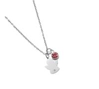 ZEPFJHE Collier De Baptême Gravé Pour Les Filles Élégantes Earn Earning Symbolic Neckain Crystalstones Birthsones First Communion Présent Le Baptême Bijoux Pour Les Femmes