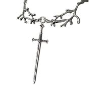 ZEPFJHE Collier de branche d ' arbre médiéval avec pendentif épée, bijoux, à la mode, breloque épée, chaîne ras du cou, ornement, colliers gothiques pour femmes