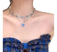 ZEPFJHE Collier De Papillon De Papillon En Couches