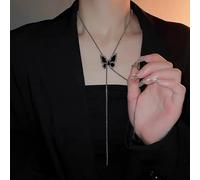 ZEPFJHE Collier De Pendentif Élégant Papillon Ajusté Des Conceptions Chaîne En Alliage Robuste Accessoire Pour Le Collier Glands Papillon À Usure Décontractée Tous Les Jours