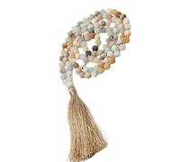 ZEPFJHE Collier de perles à pompons colorés avec 108 perles de prière pour la pratique de la pleine conscience et de la méditation pour les bijoux de méditation des créateurs de tendances