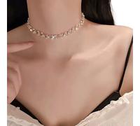 ZEPFJHE Collier De Perles Élégantes Simple Texture En Alliage En Alliage Bijoux De Chaîne Réglable Perfection Pour Une Déclaration À La Mode Collier Pour Femmes Sophistiqué