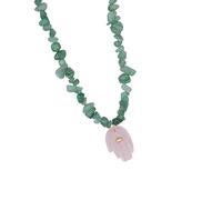 ZEPFJHE Collier élégant à main de Fatima symbolisant la protection et la bonne chance dans un ton élégant avec des pierres naturelles robustes, des matériaux et des accessoires de symboles culturels