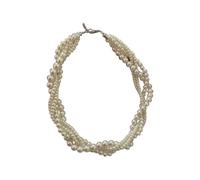 ZEPFJHE Collier élégant avec perles baroques et chaîne réglable 41 cm 50 cm