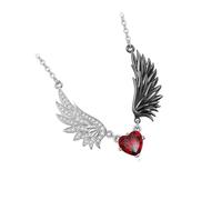 ZEPFJHE Collier élégant en alliage avec ailes d ' ange du diable, breloque d ' amour, parfait pour les tenues gothiques punk, pendentif, chaîne de cou, bijoux gothiques uniques