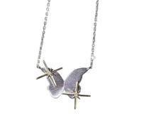 ZEPFJHE Collier Étoile De Papillon Délicat Chaîne De Longueur La Clavicule Sophistiquée Avec Alliage Fini Mat Pour Bijoux Mode