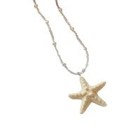 ZEPFJHE Collier long avec pendentif en forme d'étoile de mer pour femme, bijou léger pour les vacances, accessoire de superposition élégant, cadeau pour femme, collier tendance, taille unique, Comme