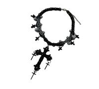 ZEPFJHE Collier multi-usages en alliage robuste avec croix pour plus de confort et une utilisation à long terme. Convient pour les fêtes et les festivals, accessoire de mode punk