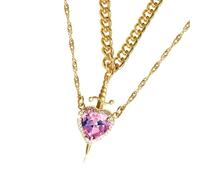 ZEPFJHE Collier tendance en forme de cœur et d'épées - Chaîne réglable - Bijoux tendance pour couple - Pour un usage quotidien ou une fête - Accessoires élégants pour femme, B, Comme décrit, Comme