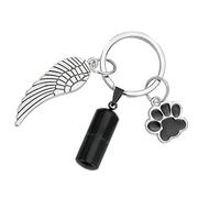 ZEPFJHE Collier urne funéraire en acier inoxydable avec pendentif cylindrique, décoration commémorative, porte-clés pour animal domestique