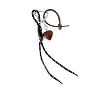 ZEPFJHE Colore Tissu Tissé Et Coeur Holder Symbolisant l'amour Et La Chance Keychain Corde Tressée Porte-clés