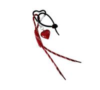 ZEPFJHE Colore Tissu Tissé Et Coeur Holder Symbolisant l'amour Et La Chance Keychain Corde Tressée Porte-clés