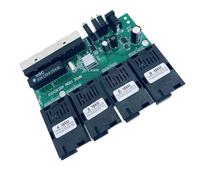 ZEPFJHE Commutateur à fibre optique 4F4E inversé 100 m 4 fibres optiques convertisseur Fast Ethernet Installation facile Carte de développement Commutateur réseau