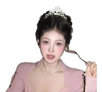 ZEPFJHE Couronne de princesse réglable avec strass scintillants pour décoration de cheveux, convient pour les fêtes d'anniversaire, les mariages et le cosplay, couronne de princesse pratique