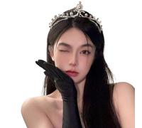 ZEPFJHE Couronne de princesse réglable avec strass scintillants pour décoration de cheveux, convient pour les fêtes d'anniversaire, les mariages et le cosplay, couronne de princesse pratique