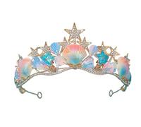 ZEPFJHE Couronnes de coquillages naturels avec motifs d'étoiles de mer pour femmes et enfants, styles marins, costumes et célébrations de fête, couronne de coquillages