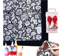 ZEPFJHE Couverture à colorier à faire soi-même avec marqueurs pour loisirs créatifs, vacances, décoration de la maison, couverture à colorier avec marqueurs pour vos propres couvertures