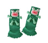 ZEPFJHE Couvre-jambes élégants et amusants pour les fêtes ou le cosplay, pour femmes et filles, grenouilles laides, jambières en peluche, jambières, grenouilles mignonnes, Vert, taille unique