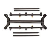 ZEPFJHE De Canne à pêche à la Carpe pour Les pêcheurs du Rivage, Ensemble de poutres transversales Doubles avec Quatre têtes de Repos, Broches de, Cadre de de Temps d ' Attente Portable, de