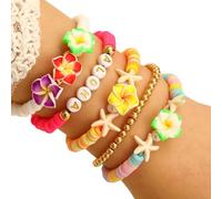 ZEPFJHE De Fleur Élégant des Étoiles Mer Et des Œufs en Argile Douce pour Les Femmes Qui Aiment Les Accessoires Inspirés La Nature